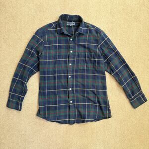 Club Room Classic Cotton Flannel Shirt Tartan Plaid Mens Medium